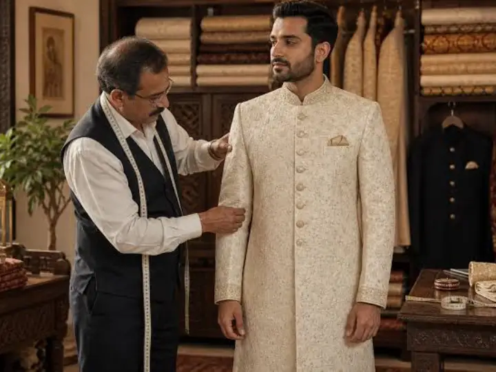 Sherwani Tailoring in Kolkata at Mukhtar Tailor, Park Street, Kolkata